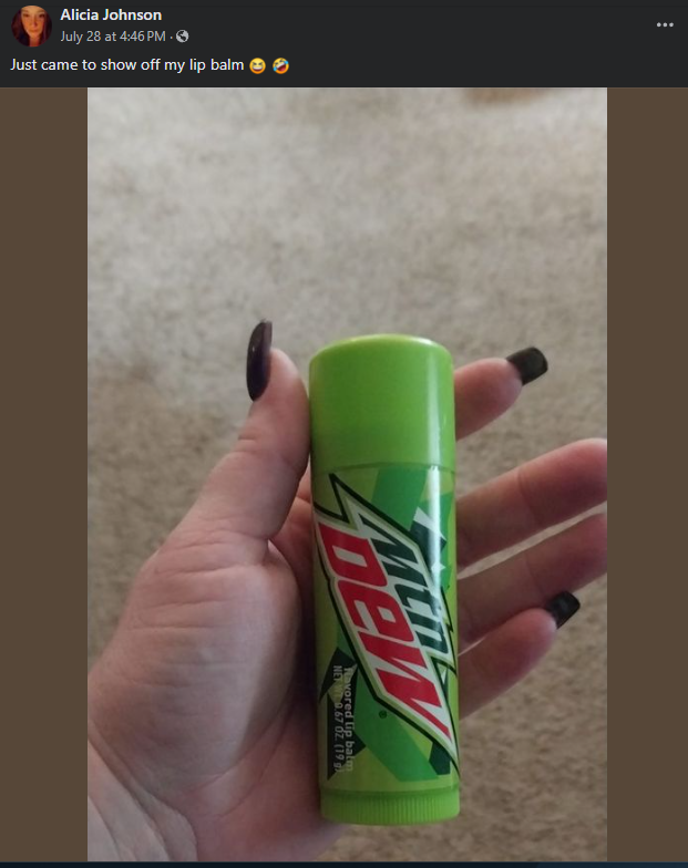 energy drink - Alicia Johnson July 28 at Just came to show off my lip balm